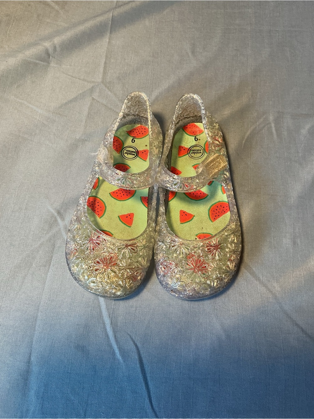 wonder nation Clear Jelly Mary Jane Sandals with Watermelon Insole